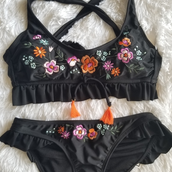 California Sunshine Embroidered Tassel Swimsuit - Picture 2 of 7